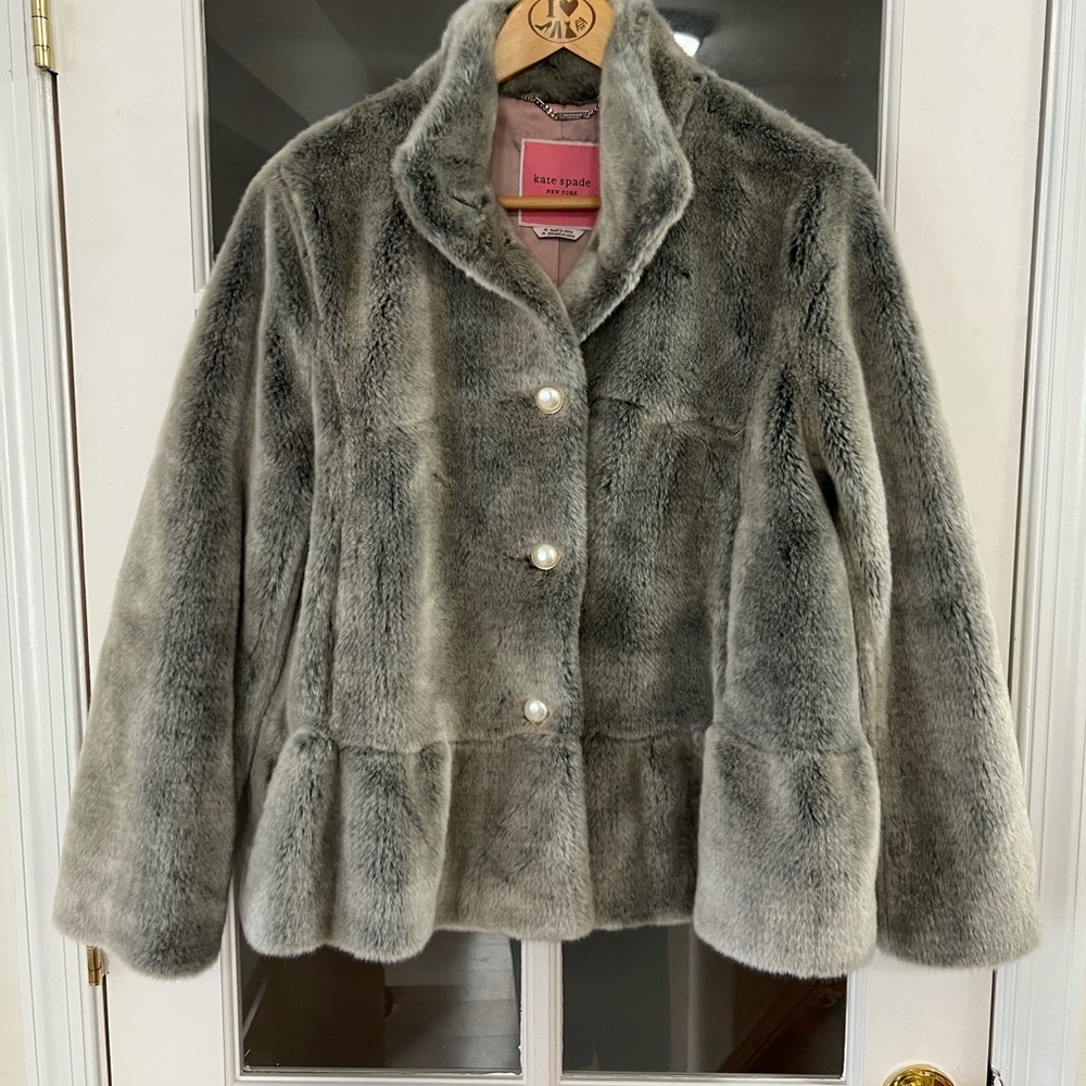 Kate Spade Faux Fur Coat - Size M - NWOT